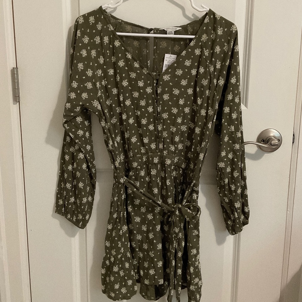 Green Floral Romper